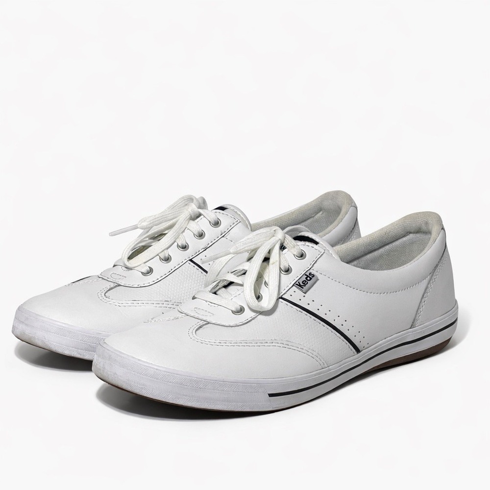 Keds White Leather Lace Up Sneakers Women's 8.5 US Casual Comfort Shoes
